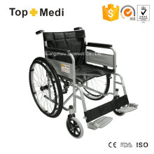 Cadeira de rodas manual de aço básico padrão barato Topmedi